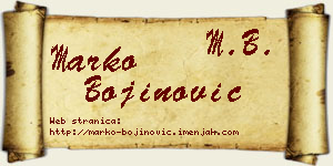 Marko Bojinović vizit kartica